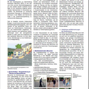 Bericht - Gestaltung von Fußgänger-Querungsanlagen und ihre spezifischen Planungsanforderungen - Markt und Praxis - Special - Barrierefreie Verkehrsanlagen - 2009